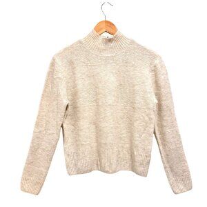 Halogen NWT Women XS Oat Mock Neck Knit Sweater Subtle Sequin Nordstrom